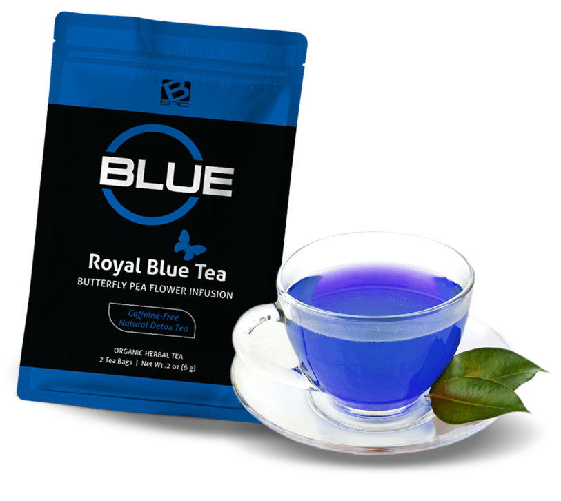 Royal Blue Tea pouch with tea cup